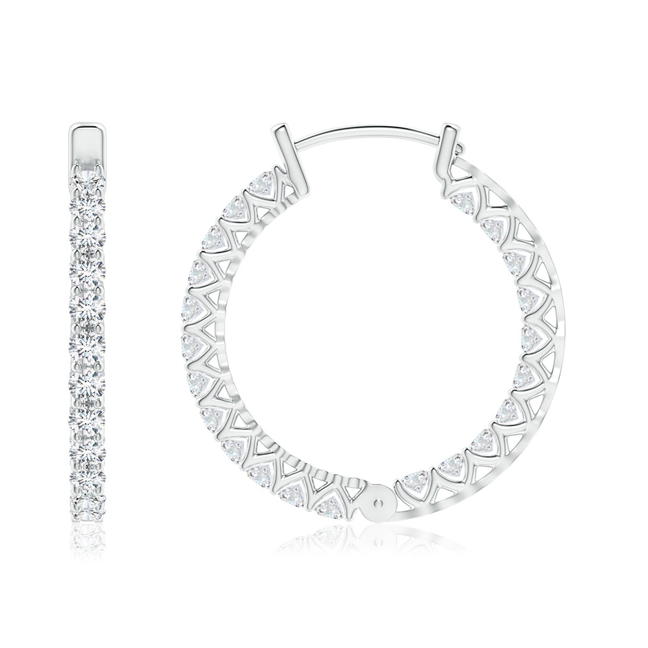 1.65mm GVS2 Diamond Inside Out Eternity Hoop Earrings in P950 Platinum side-1