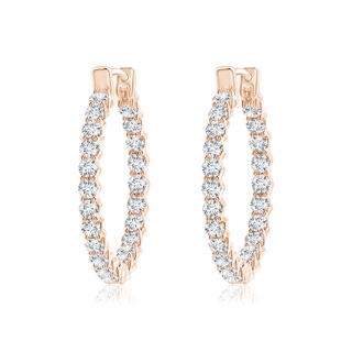 1.65mm GVS2 Diamond Inside Out Eternity Hoop Earrings in Rose Gold