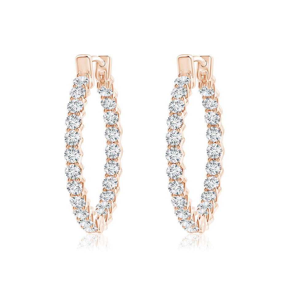 1.65mm GVS2 Diamond Inside Out Eternity Hoop Earrings in Rose Gold 