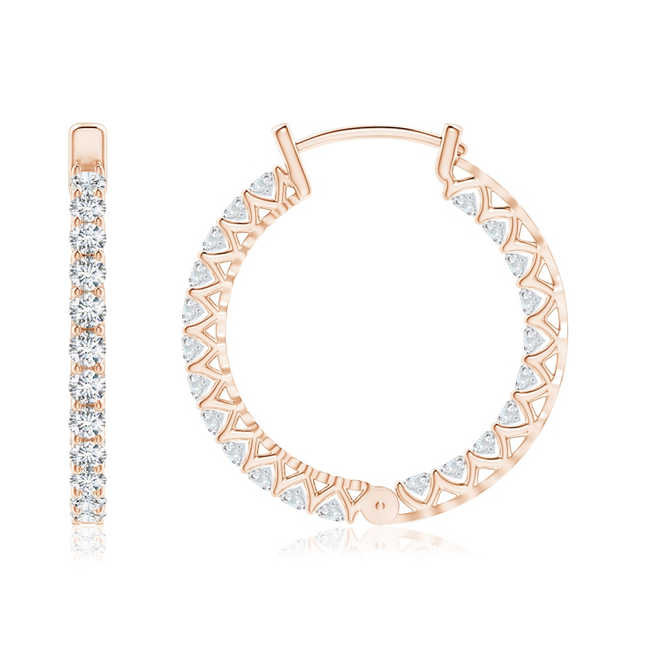 1.65mm GVS2 Diamond Inside Out Eternity Hoop Earrings in Rose Gold side-1