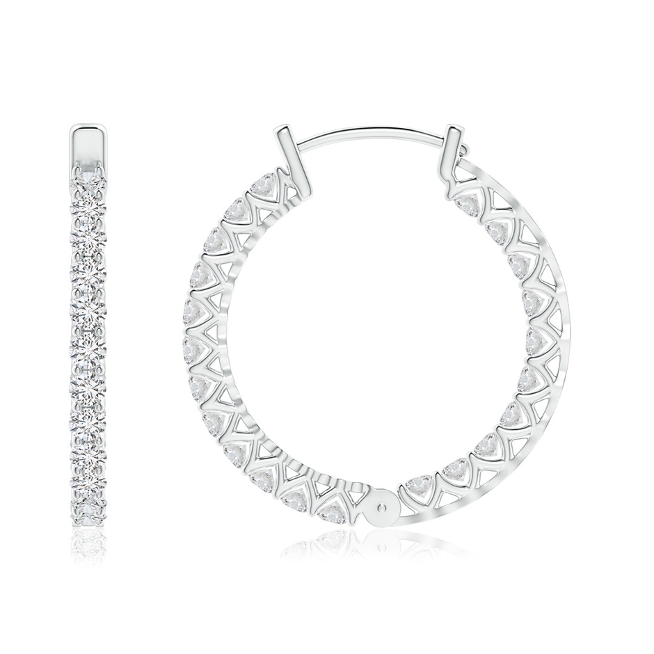 1.65mm HSI2 Diamond Inside Out Eternity Hoop Earrings in P950 Platinum side-1