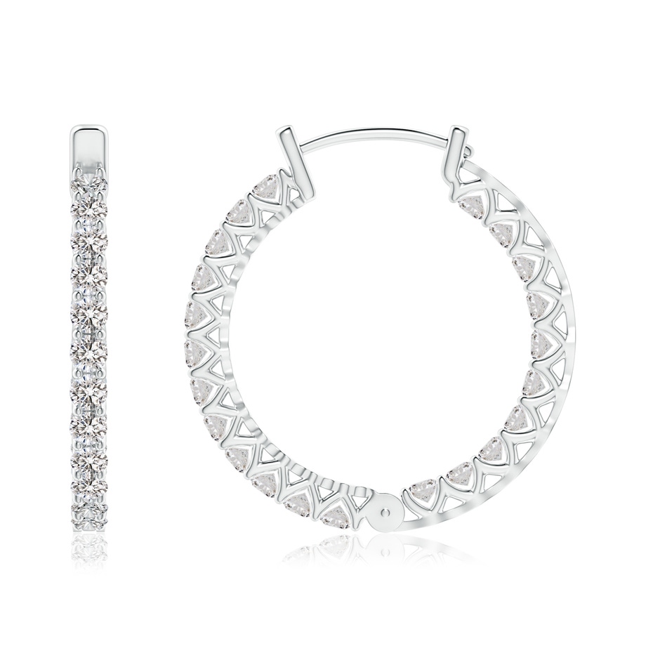 1.65mm IJI1I2 Diamond Inside Out Eternity Hoop Earrings in P950 Platinum side-1