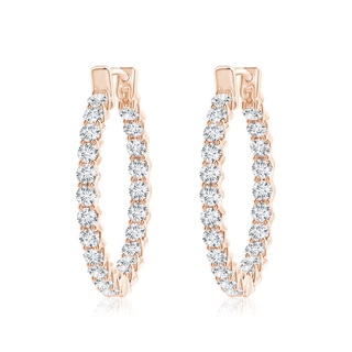 1.75mm GVS2 Diamond Inside Out Eternity Hoop Earrings in Rose Gold