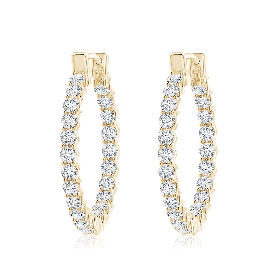 1.75mm GVS2 Diamond Inside Out Eternity Hoop Earrings in Yellow Gold 