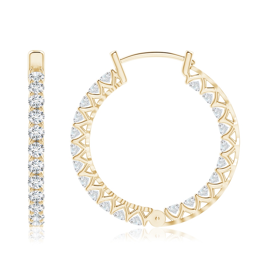 1.75mm GVS2 Diamond Inside Out Eternity Hoop Earrings in Yellow Gold side-1