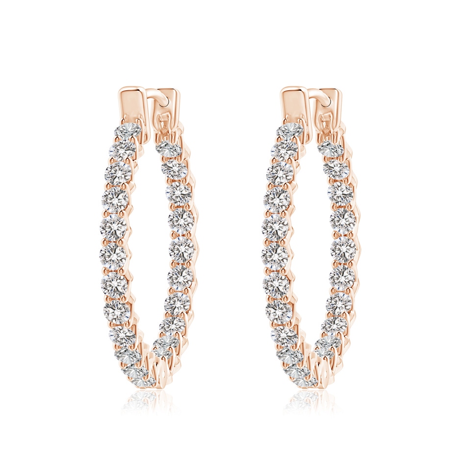 1.75mm IJI1I2 Diamond Inside Out Eternity Hoop Earrings in Rose Gold 