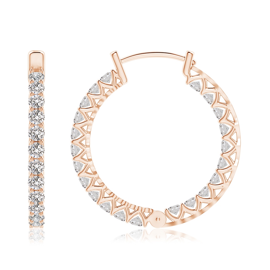 1.75mm IJI1I2 Diamond Inside Out Eternity Hoop Earrings in Rose Gold side-1