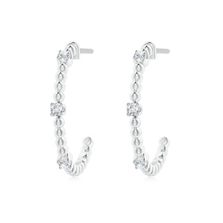 1.7mm GVS2 Diamond Beaded Half Hoop Earrings in P950 Platinum