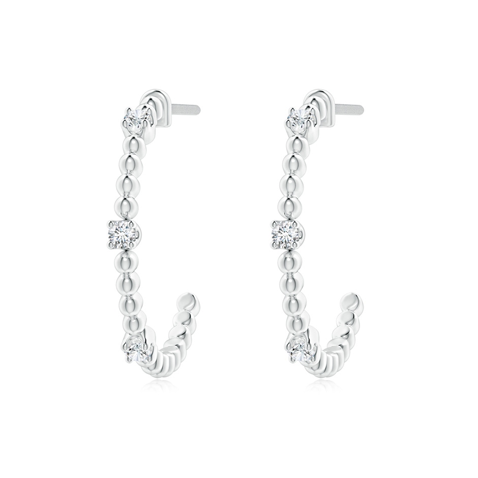 1.7mm GVS2 Diamond Beaded Half Hoop Earrings in P950 Platinum 