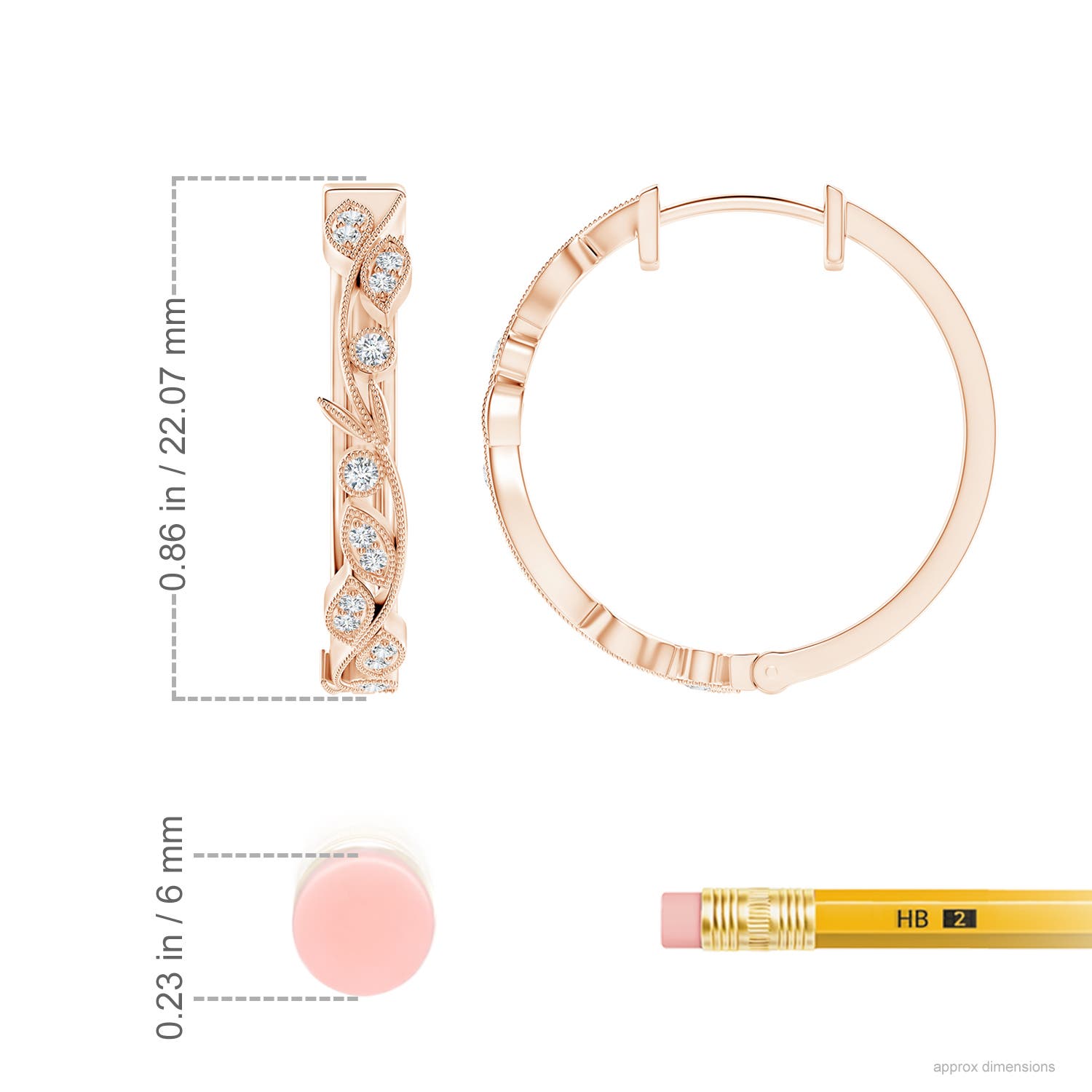 F-G, VS / 0.17 CT / 14 KT Rose Gold