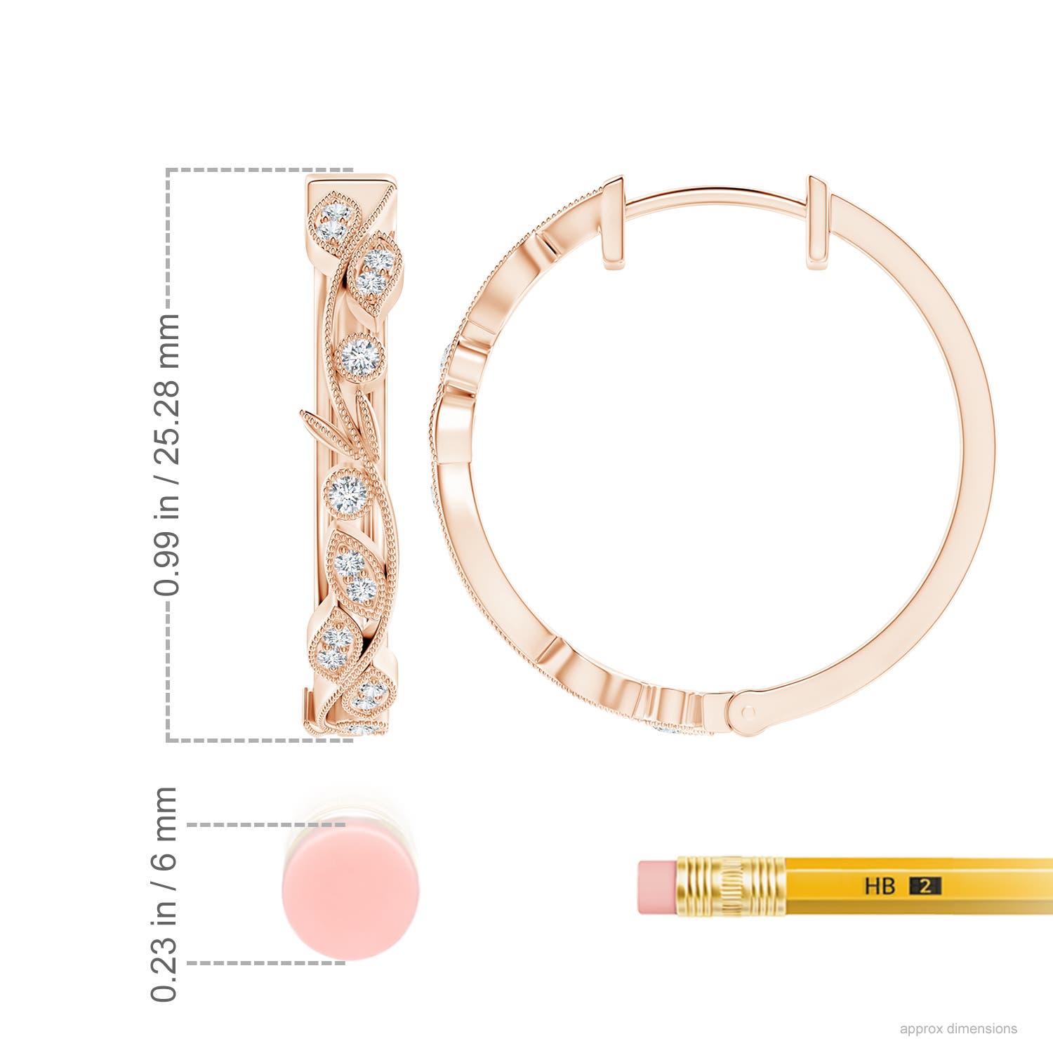 F-G, VS / 0.25 CT / 14 KT Rose Gold