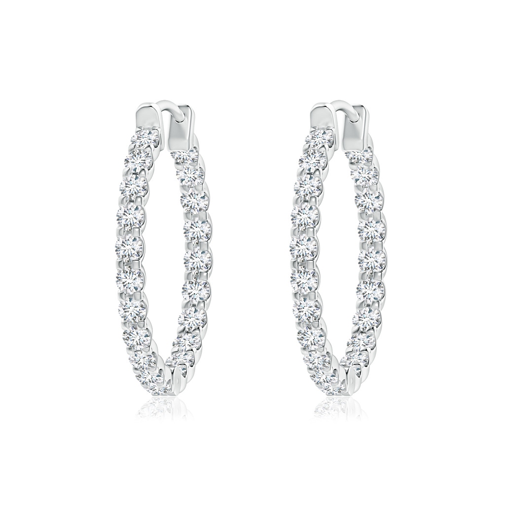 1.75mm GVS2 Prong-Set Diamond Inside Out Hoop Earrings in P950 Platinum