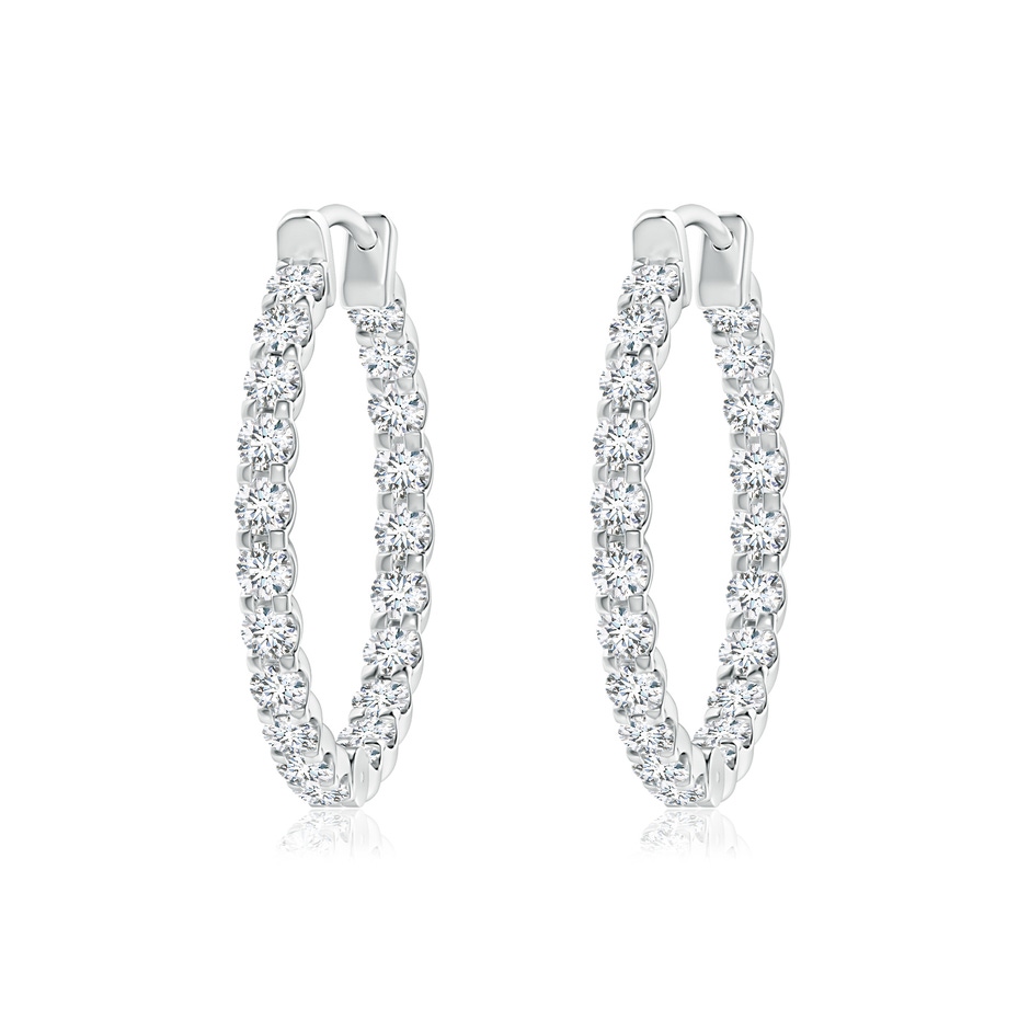 1.75mm GVS2 Prong-Set Diamond Inside Out Hoop Earrings in P950 Platinum 
