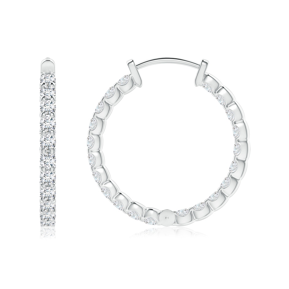 1.75mm GVS2 Prong-Set Diamond Inside Out Hoop Earrings in P950 Platinum side 199