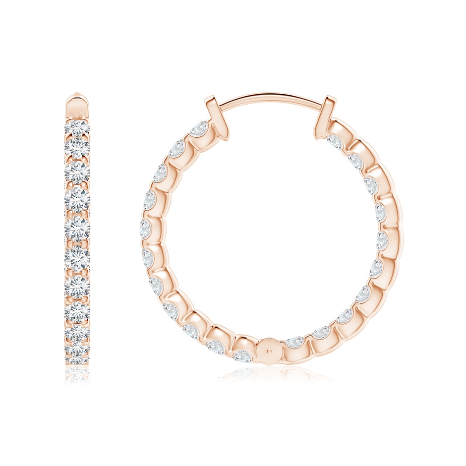 1.75mm GVS2 Prong-Set Diamond Inside Out Hoop Earrings in Rose Gold side 199