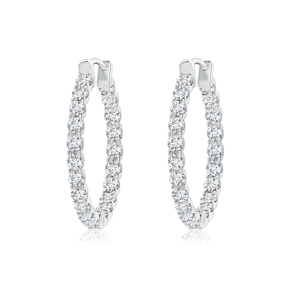 1.75mm GVS2 Prong-Set Diamond Inside Out Hoop Earrings in S999 Silver