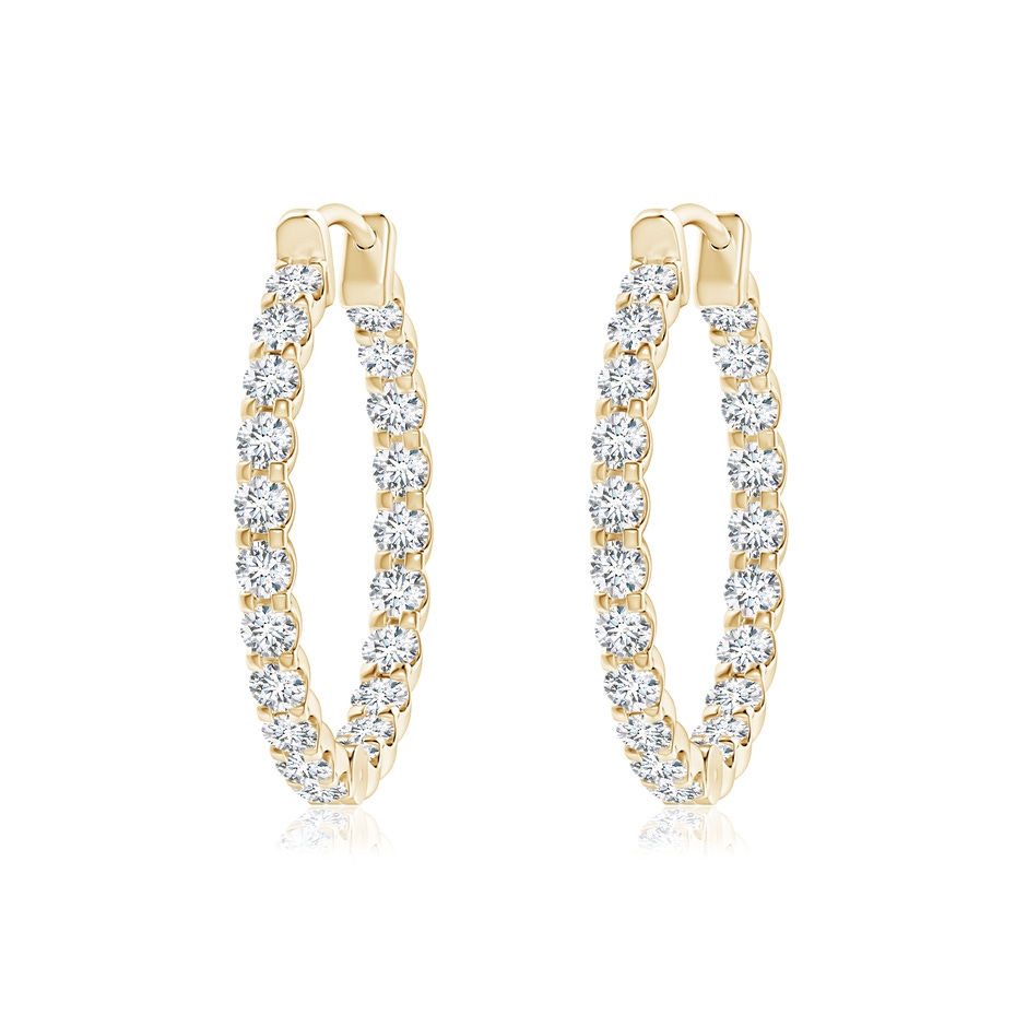 1.75mm GVS2 Prong-Set Diamond Inside Out Hoop Earrings in Yellow Gold 