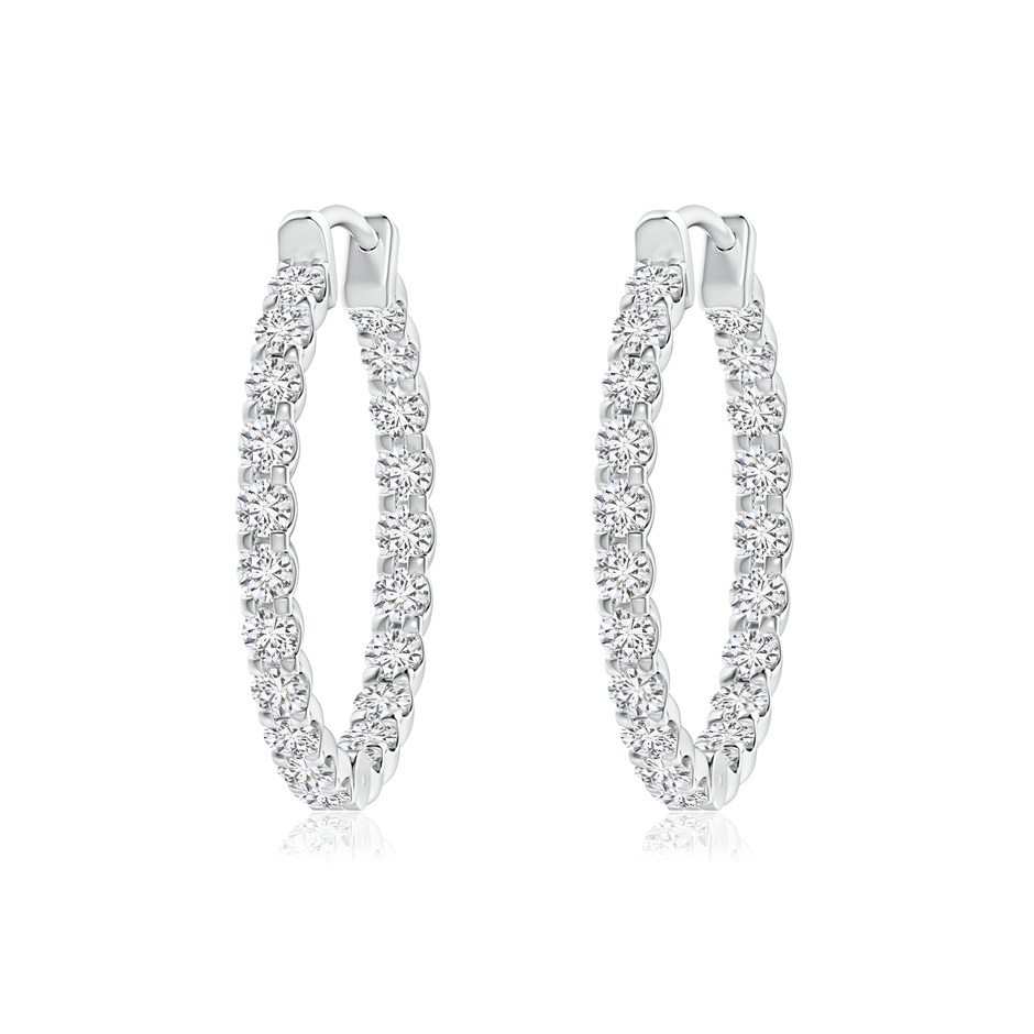 1.75mm HSI2 Prong-Set Diamond Inside Out Hoop Earrings in P950 Platinum 