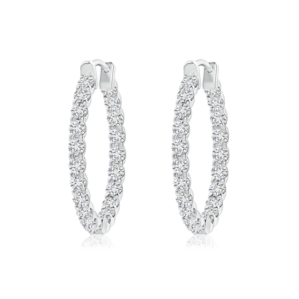 1.75mm HSI2 Prong-Set Diamond Inside Out Hoop Earrings in White Gold