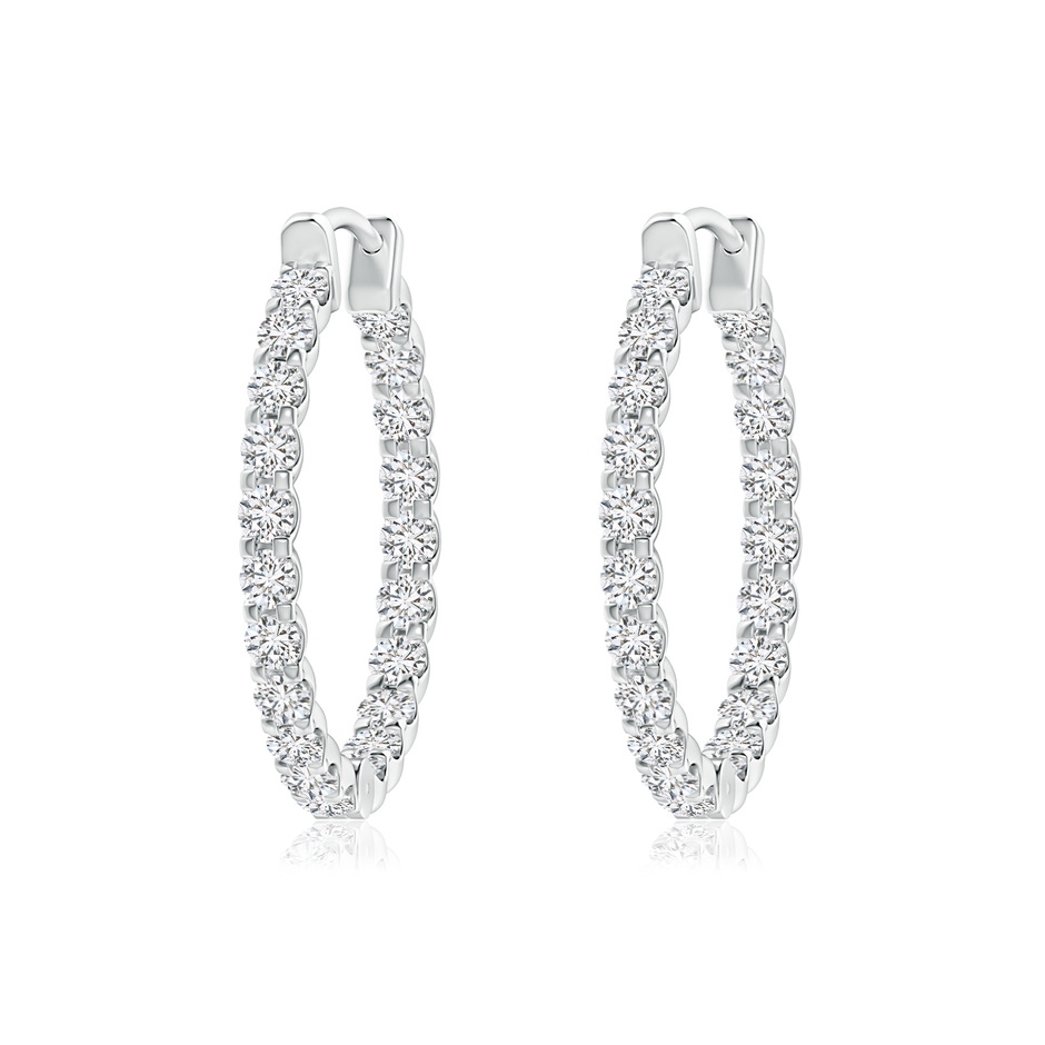 1.75mm HSI2 Prong-Set Diamond Inside Out Hoop Earrings in White Gold 