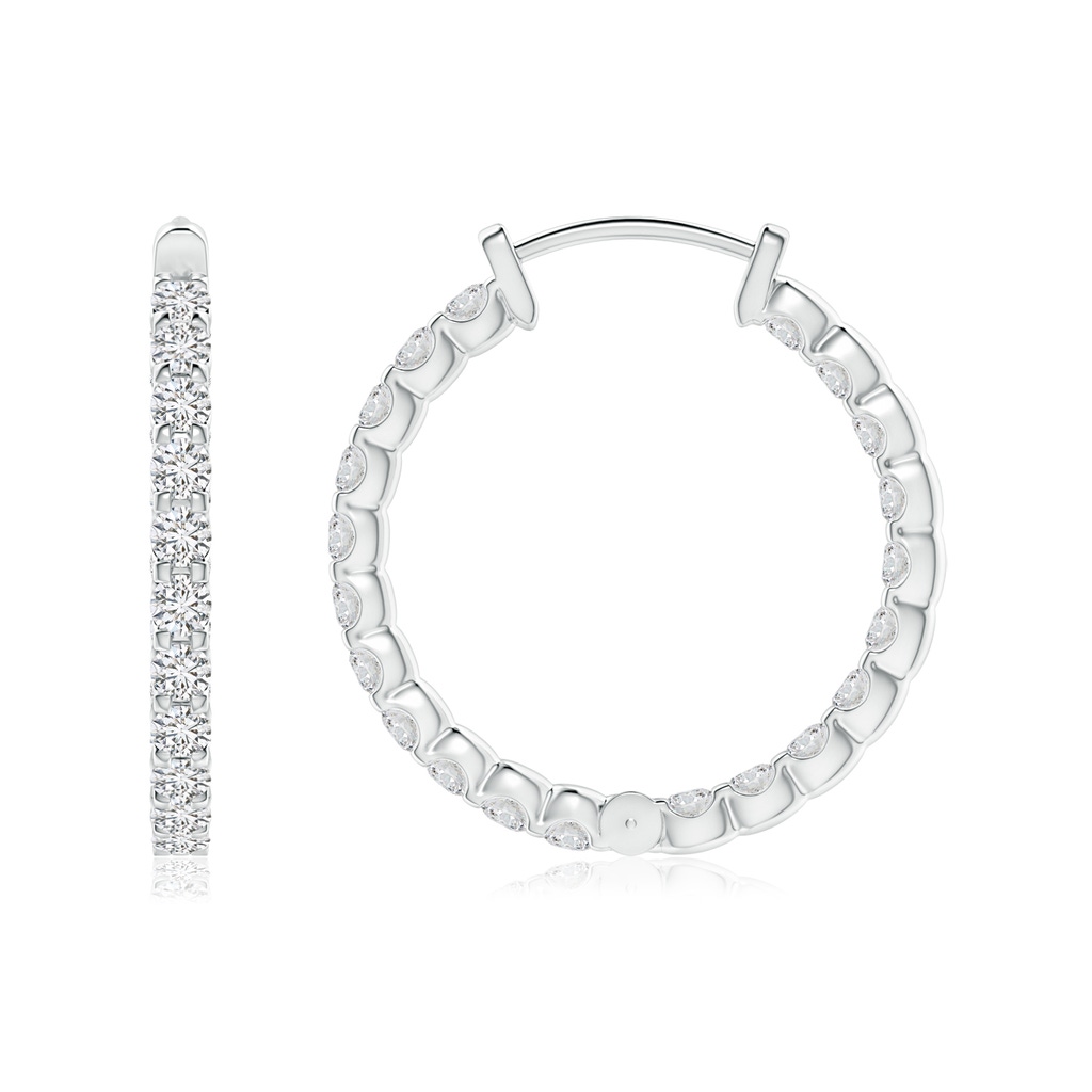 1.75mm HSI2 Prong-Set Diamond Inside Out Hoop Earrings in White Gold - side 199