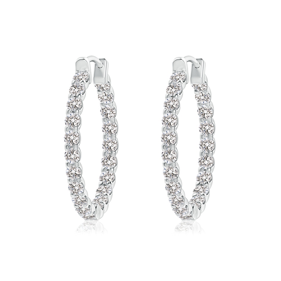1.75mm IJI1I2 Prong-Set Diamond Inside Out Hoop Earrings in P950 Platinum 