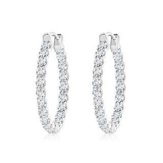 2.3mm GVS2 Prong-Set Diamond Inside Out Hoop Earrings in P950 Platinum