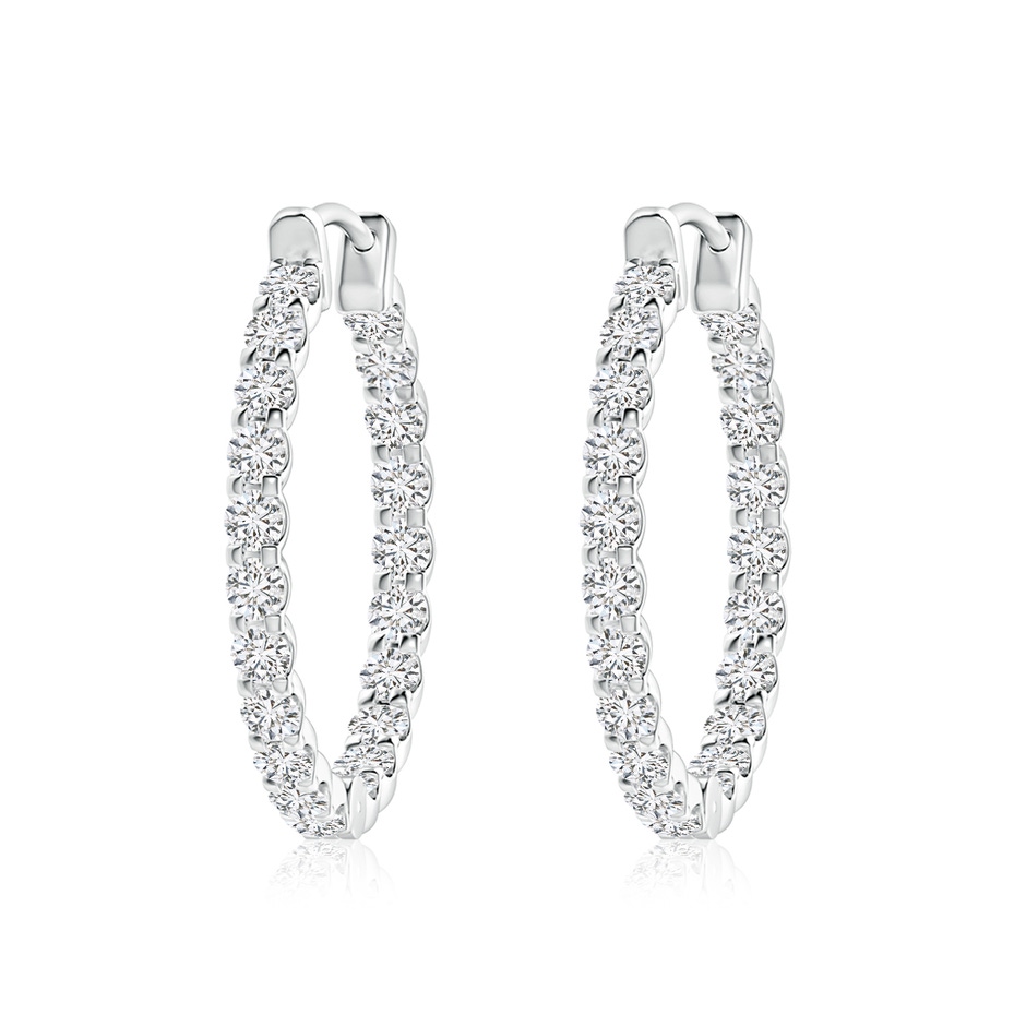2.3mm HSI2 Prong-Set Diamond Inside Out Hoop Earrings in P950 Platinum 