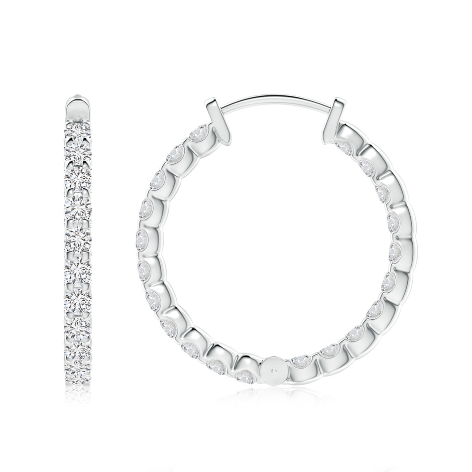 2.3mm HSI2 Prong-Set Diamond Inside Out Hoop Earrings in P950 Platinum side 199