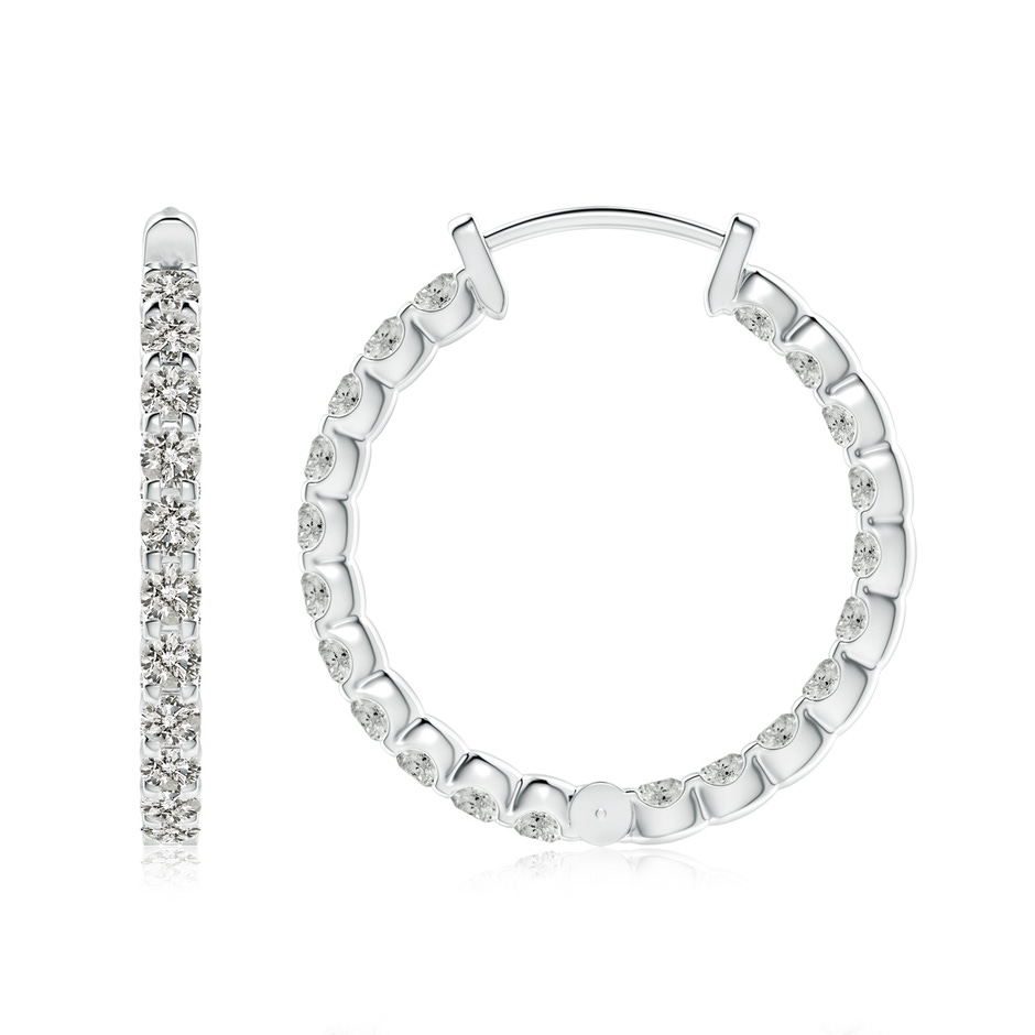 2.3mm KI3 Prong-Set Diamond Inside Out Hoop Earrings in S999 Silver side 199