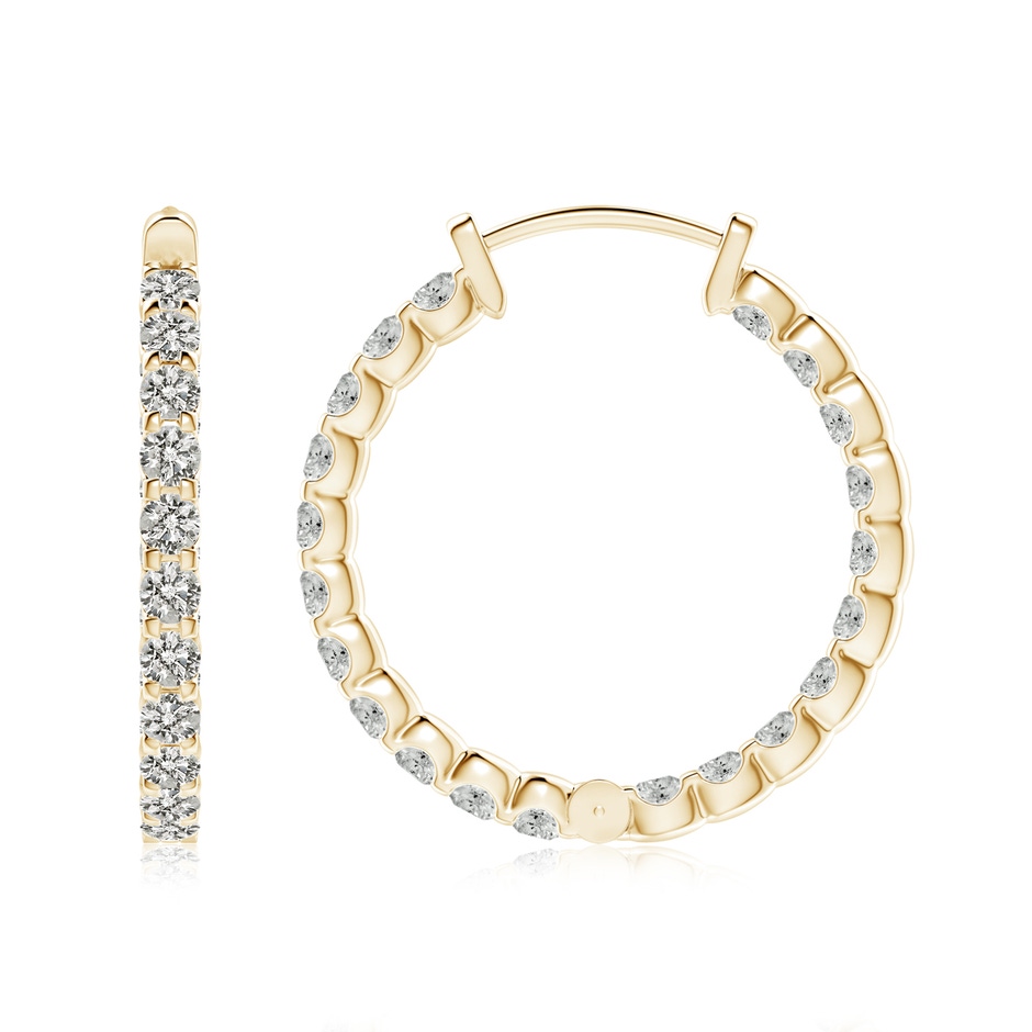 2.3mm KI3 Prong-Set Diamond Inside Out Hoop Earrings in Yellow Gold side 199