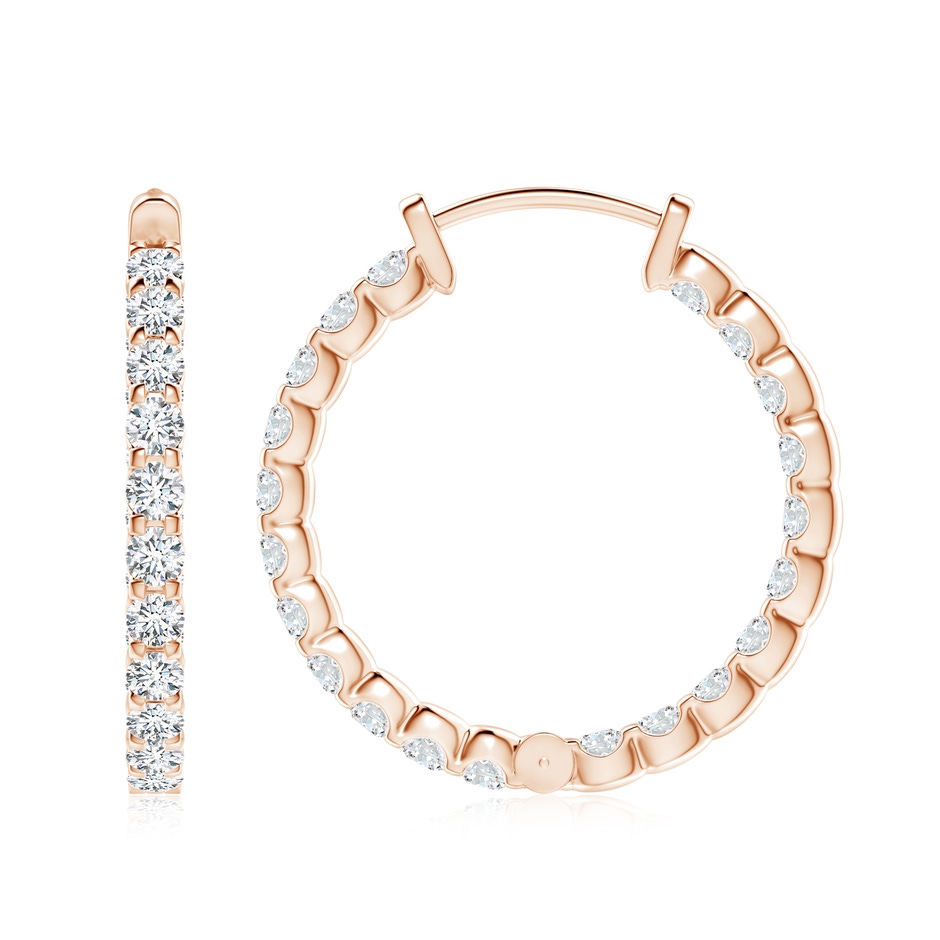 2.7mm GVS2 Prong-Set Diamond Inside Out Hoop Earrings in Rose Gold side 199