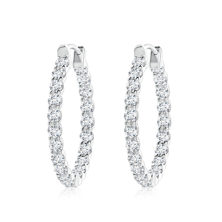 2.7mm GVS2 Prong-Set Diamond Inside Out Hoop Earrings in S999 Silver 
