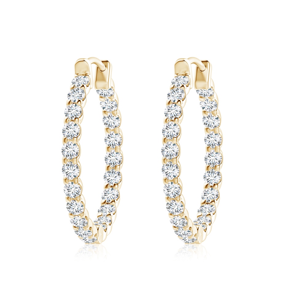 2.7mm GVS2 Prong-Set Diamond Inside Out Hoop Earrings in Yellow Gold 