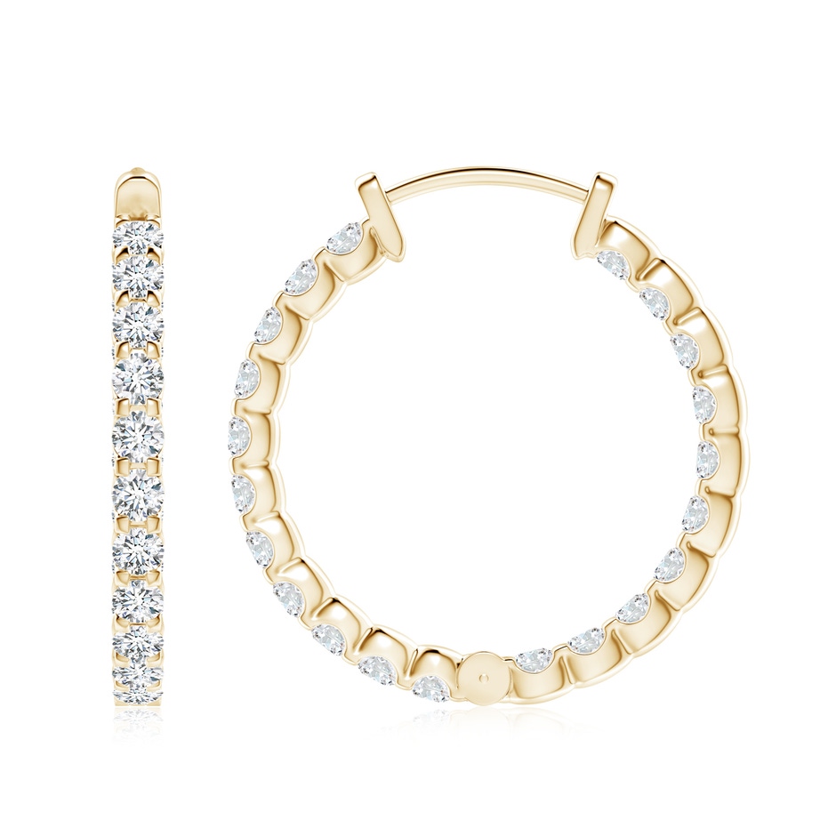2.7mm GVS2 Prong-Set Diamond Inside Out Hoop Earrings in Yellow Gold side 199
