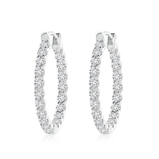 2.7mm HSI2 Prong-Set Diamond Inside Out Hoop Earrings in P950 Platinum