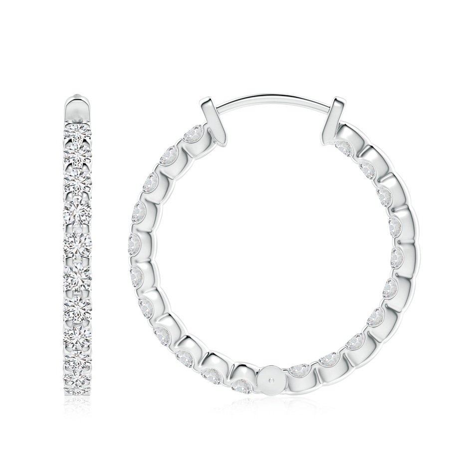 2.7mm HSI2 Prong-Set Diamond Inside Out Hoop Earrings in P950 Platinum side 199