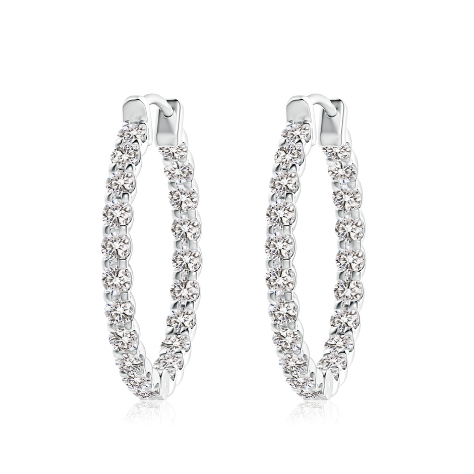 2.7mm IJI1I2 Prong-Set Diamond Inside Out Hoop Earrings in White Gold 