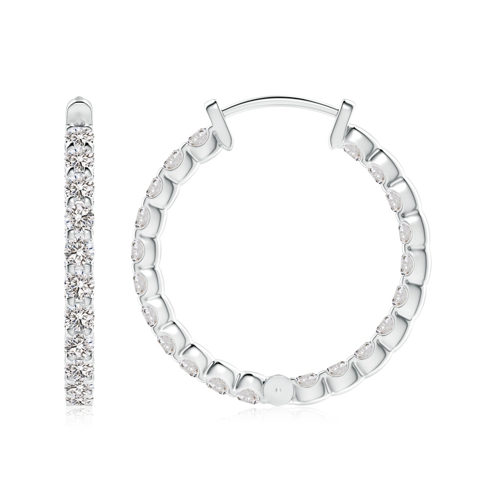 2.7mm IJI1I2 Prong-Set Diamond Inside Out Hoop Earrings in White Gold side 199