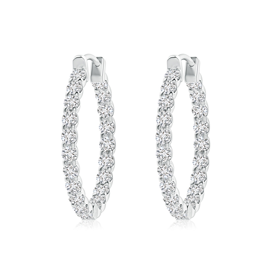 2mm HSI2 Prong-Set Diamond Inside Out Hoop Earrings in P950 Platinum 