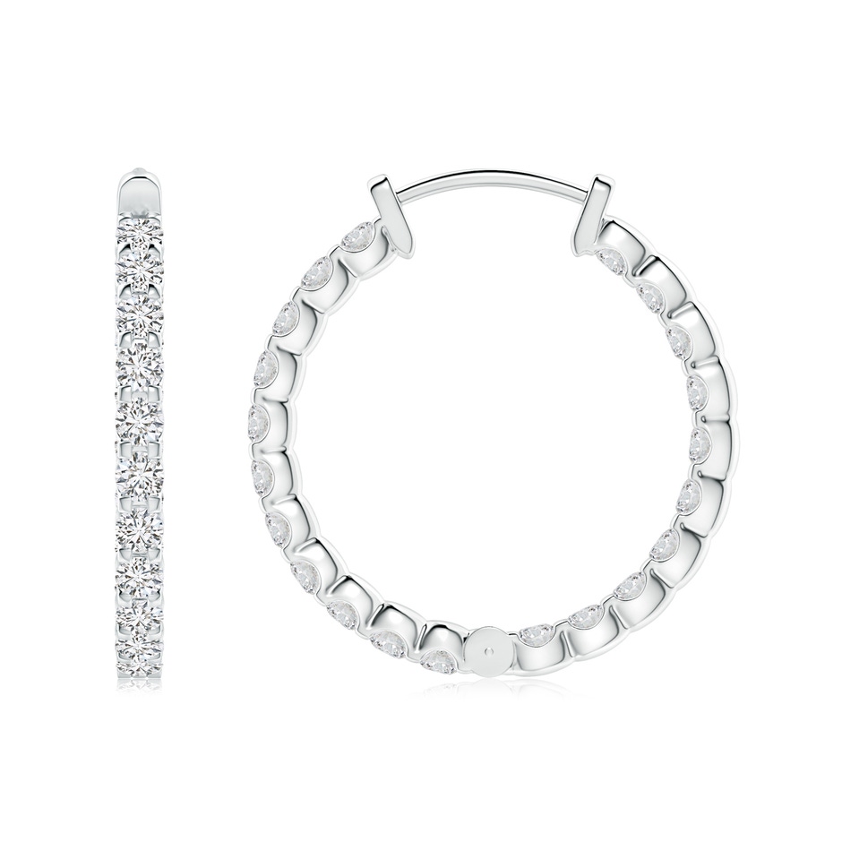 2mm HSI2 Prong-Set Diamond Inside Out Hoop Earrings in P950 Platinum side 199