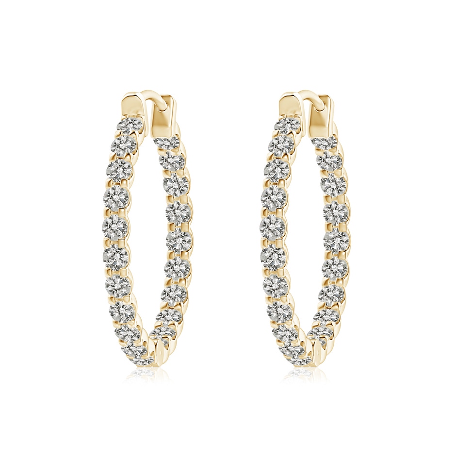 2mm KI3 Prong-Set Diamond Inside Out Hoop Earrings in Yellow Gold 