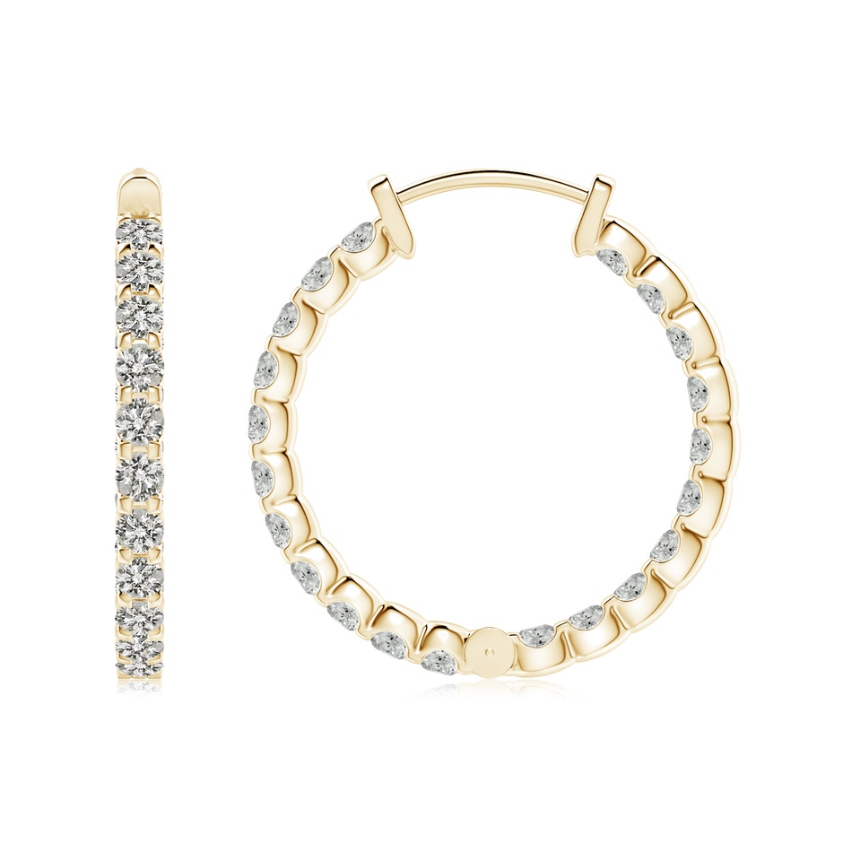2mm KI3 Prong-Set Diamond Inside Out Hoop Earrings in Yellow Gold side 199