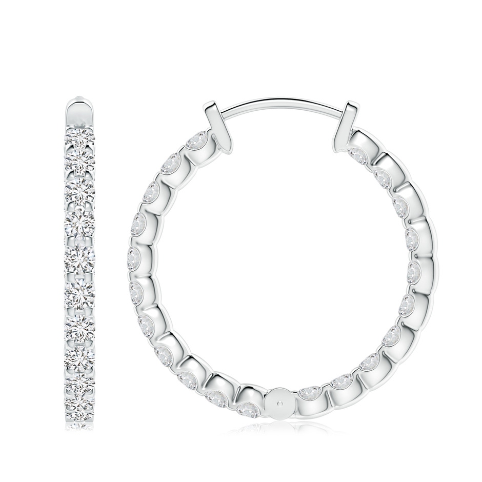 3mm HSI2 Prong-Set Diamond Inside Out Hoop Earrings in White Gold side 199