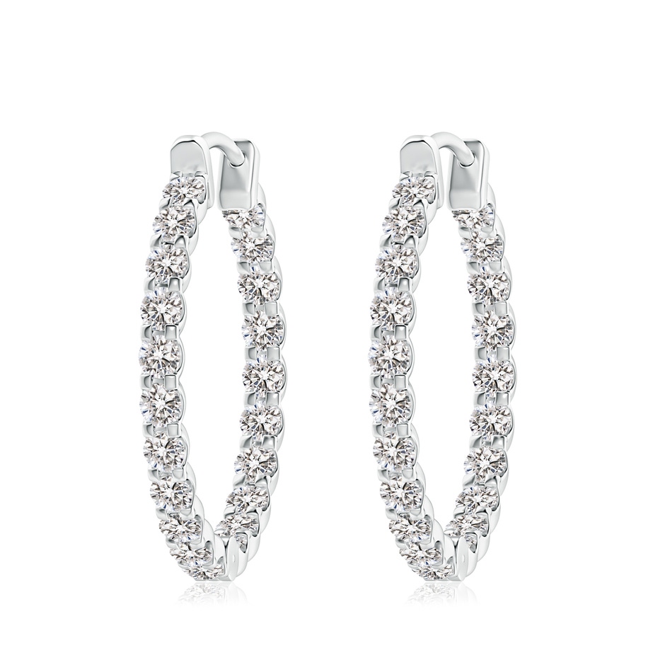 3mm IJI1I2 Prong-Set Diamond Inside Out Hoop Earrings in P950 Platinum 