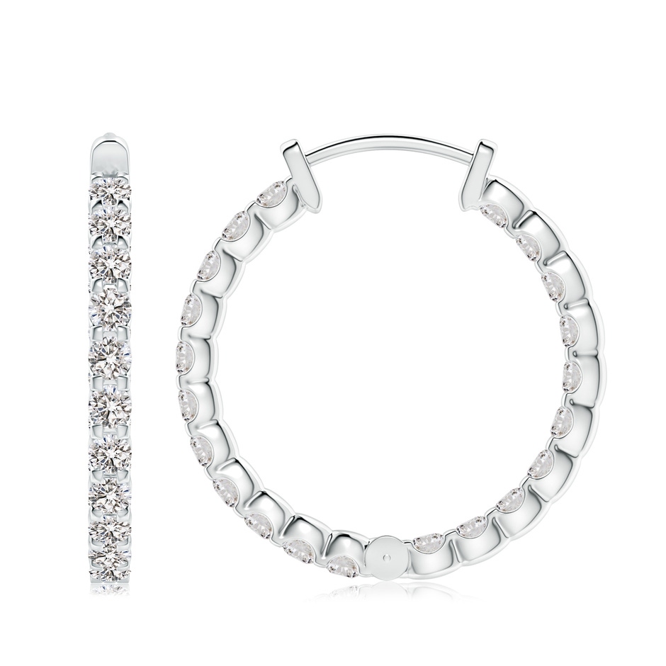 3mm IJI1I2 Prong-Set Diamond Inside Out Hoop Earrings in P950 Platinum side 199