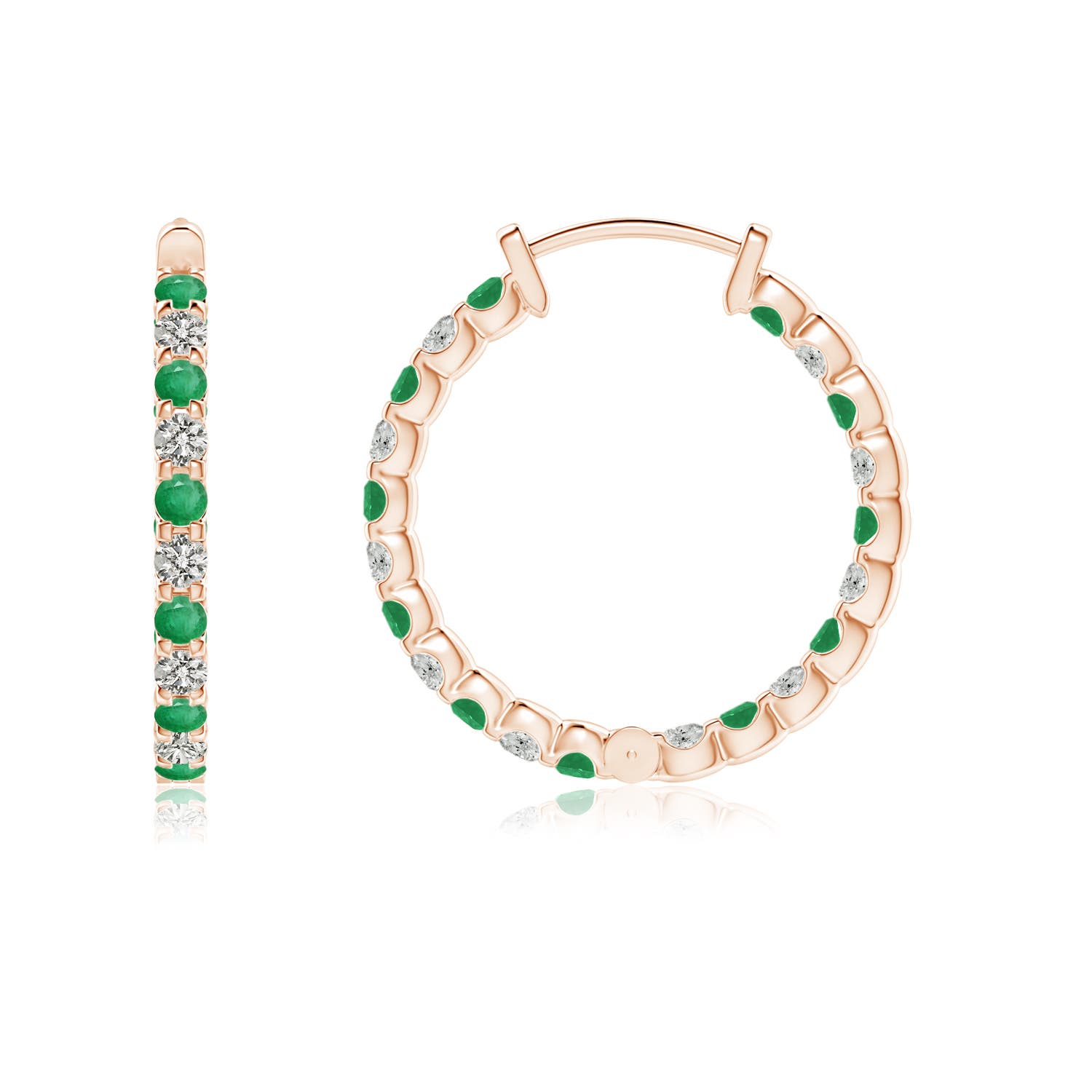 A - Emerald / 0.72 CT / 14 KT Rose Gold