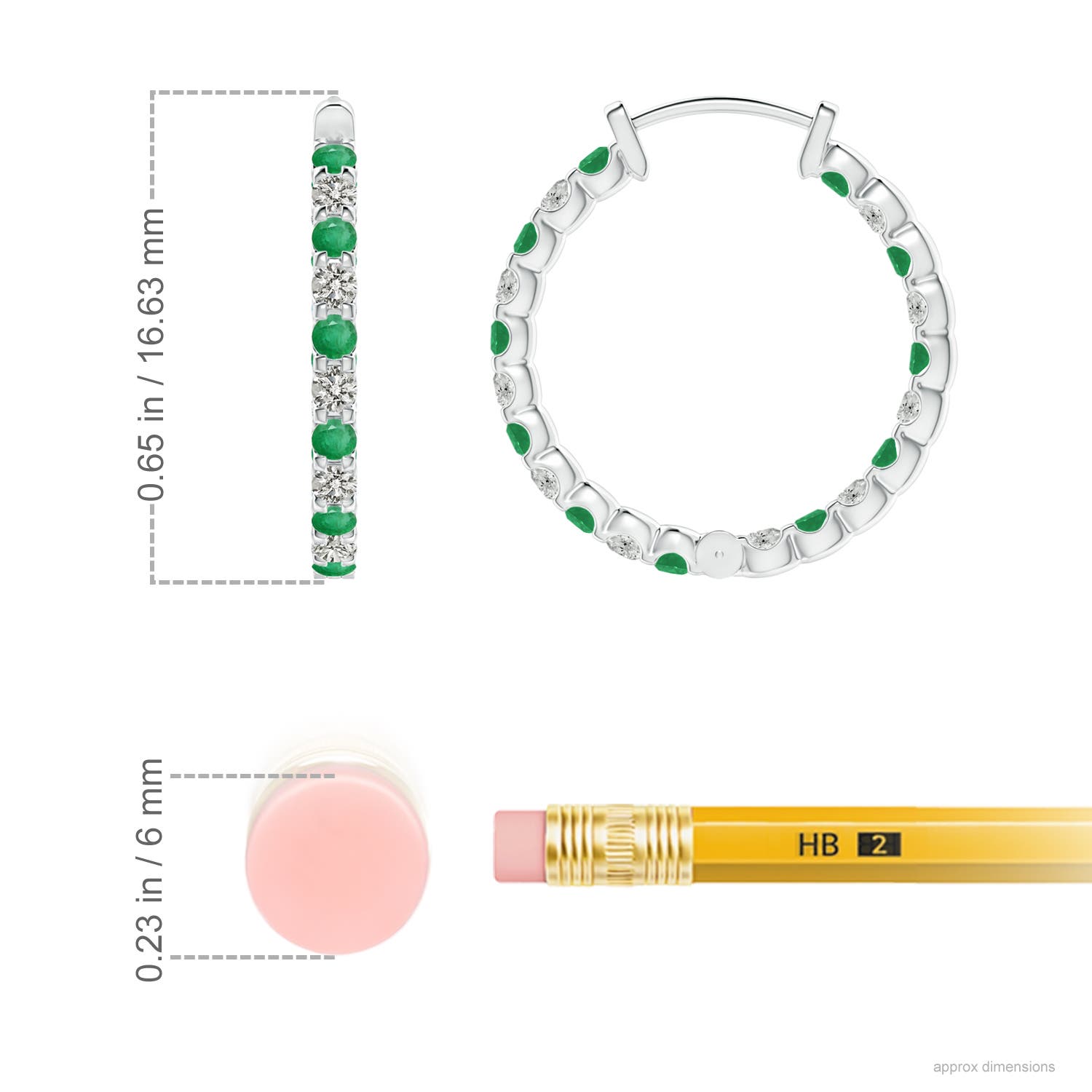 A - Emerald / 0.72 CT / 14 KT White Gold