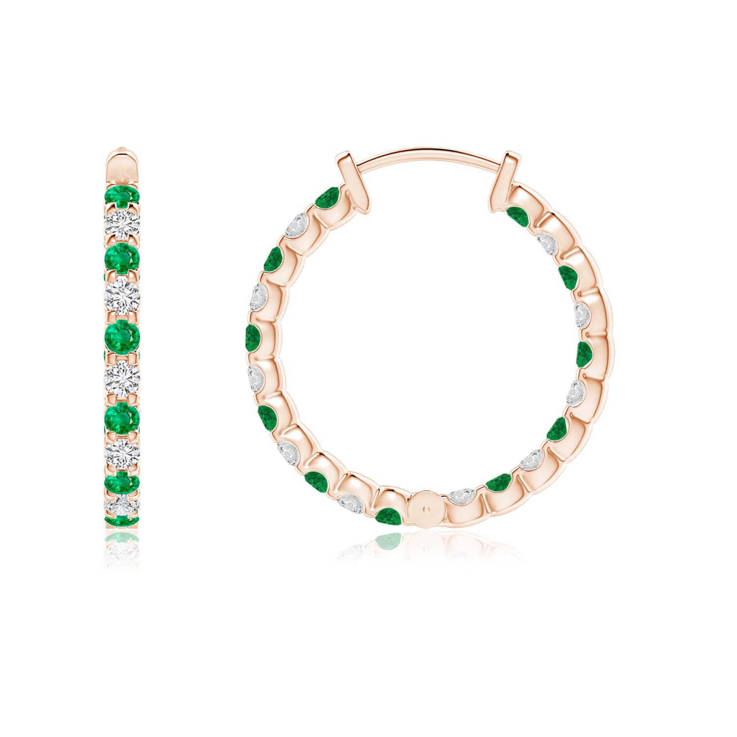 AAA - Emerald / 0.72 CT / 14 KT Rose Gold