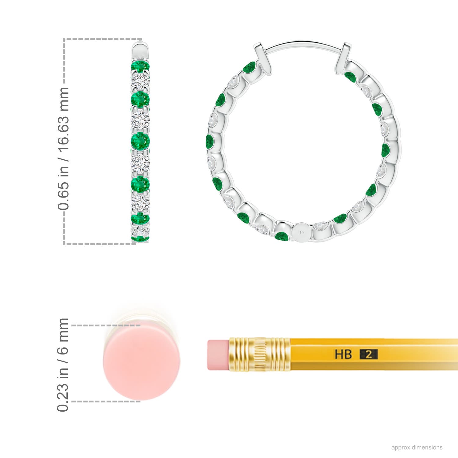 AAA - Emerald / 0.72 CT / 14 KT White Gold